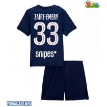 Paris Saint-Germain Warren Zaire-Emery #33 Hjemmedraktsett Barn 2025-26 Kortermet (+ Korte bukser)